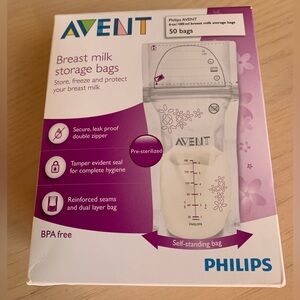 NEW Philips Avent Milk Storage Bags (50 bags) BPA free